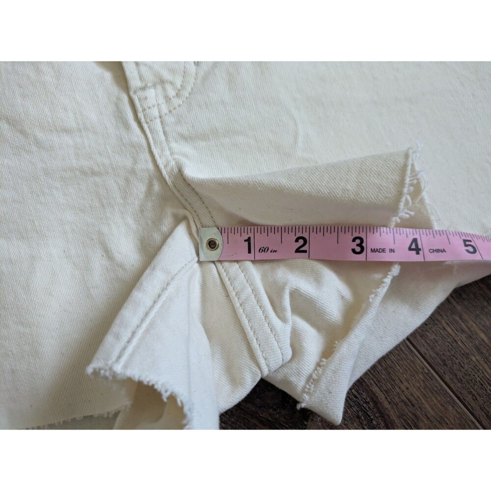 Madewell The Perfect Vintage Mid-Length Jean Short in Canvas Cream Womens 30 - Picture 11 of 13